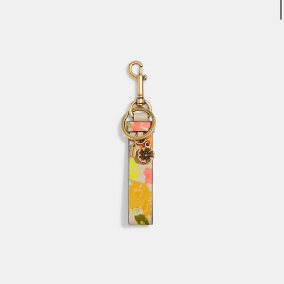 Coach Loop Bag Charm Floral Print - Picture 1 of 1